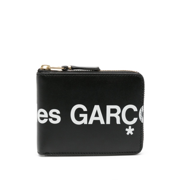 logo-print leather wallet