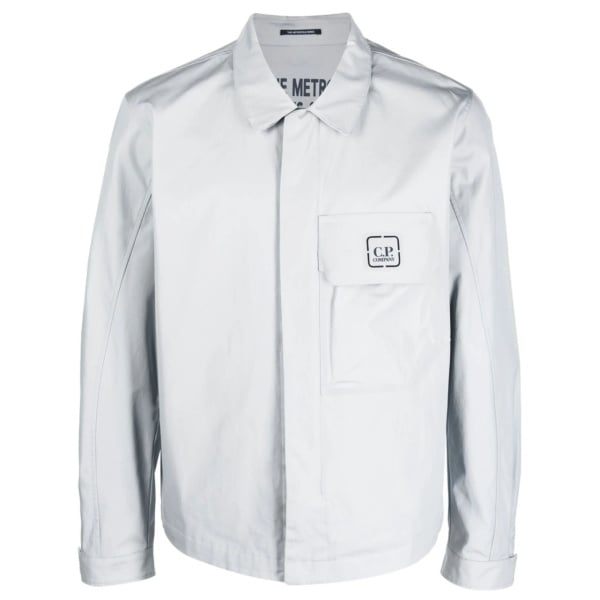 logo-print shirt jacket