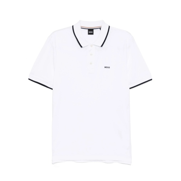 logo-rubberised cotton polo shirt