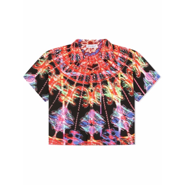 Luminarie camp collar graphic-print shirt