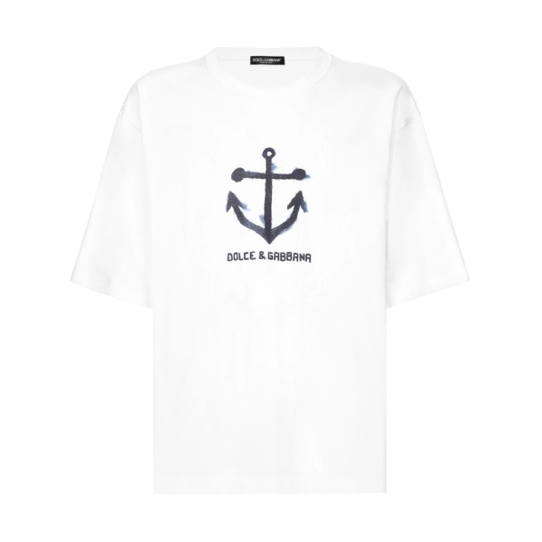 Marina-print cotton T-shirt