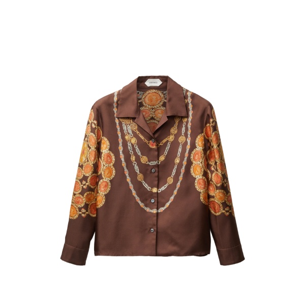 medallion chain-print shirt