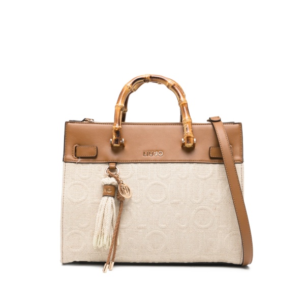 Medium bamboo jacquard tote bag