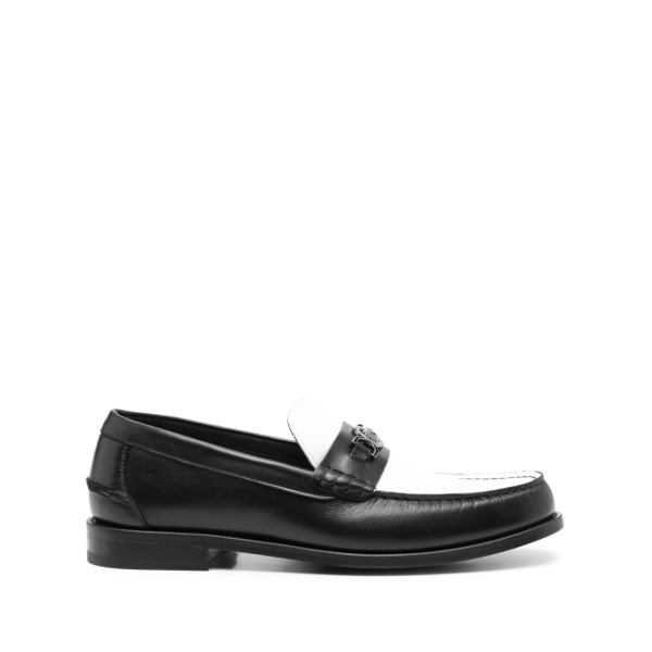 Medusa-plaque colourblock loafers