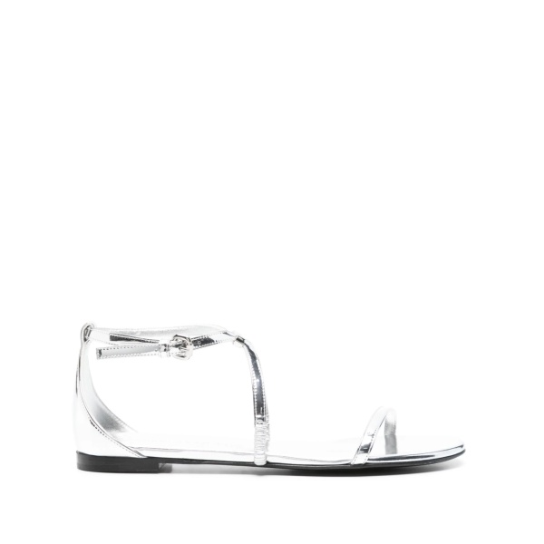 metallic leather sandals