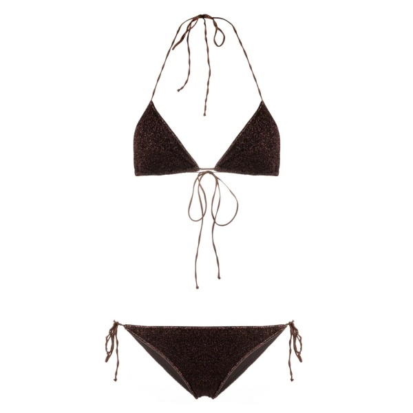 metallic-thread halterneck bikini