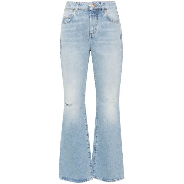 mid-rise flared jeans