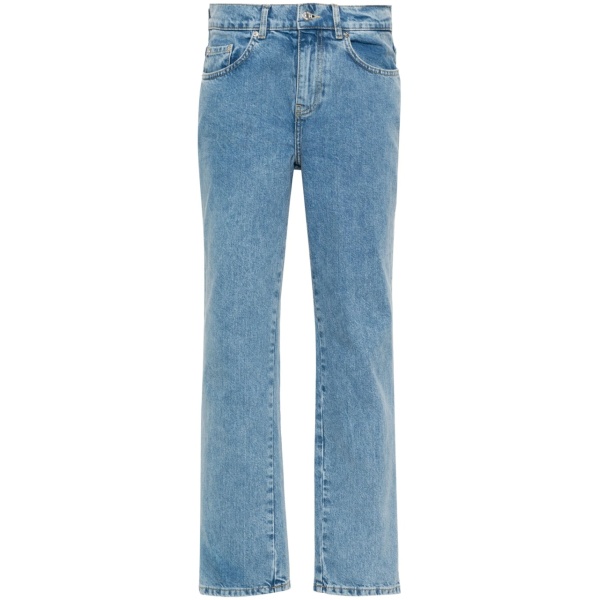 mid-rise straight-leg jeans