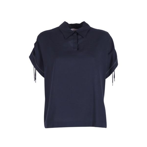monili-chain drawstring-cuff blouse