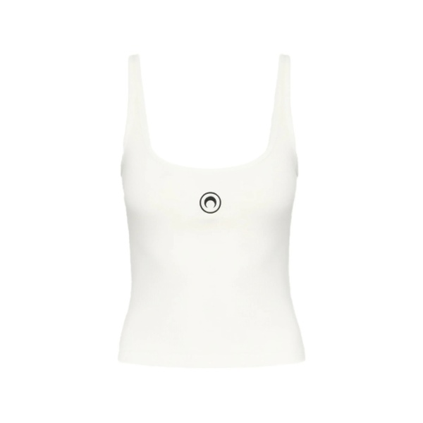 Moon-logo ribbed tank top