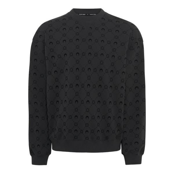 moonogram flocked fleece sweatshirt