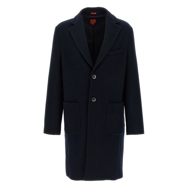 notched-lapel wool-blend coat