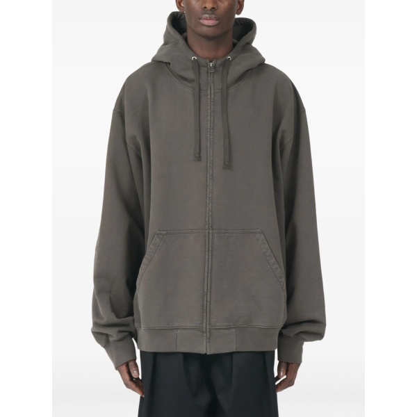 Numbers-motif hooded jacket