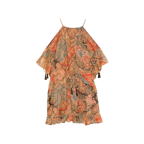 paisley-pattern mini dress