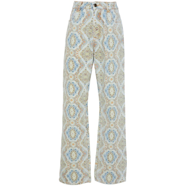 paisley-print straight-leg jeans