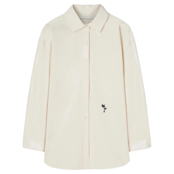 palms-embroidered poplin shirt