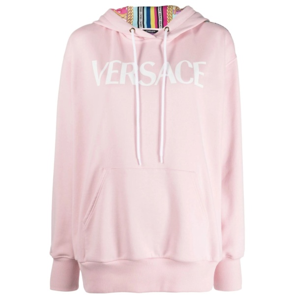 panelled print hooded sweatshirt