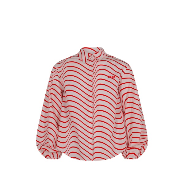 patterned long-sleeved blouse