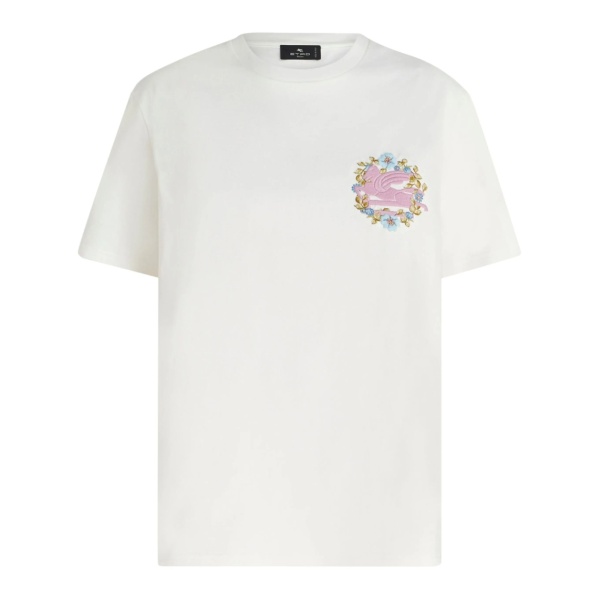 Pegaso-embroidered cotton T-shirt