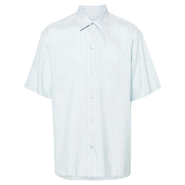 pinstriped press-stud shirt
