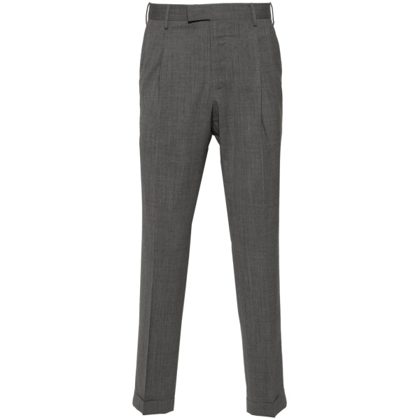 pleated slim-cut trousers
