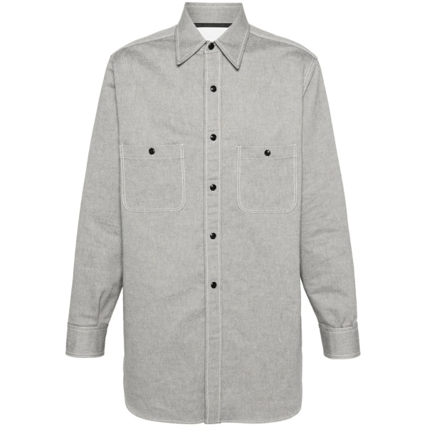 pointed-collar cotton shirt