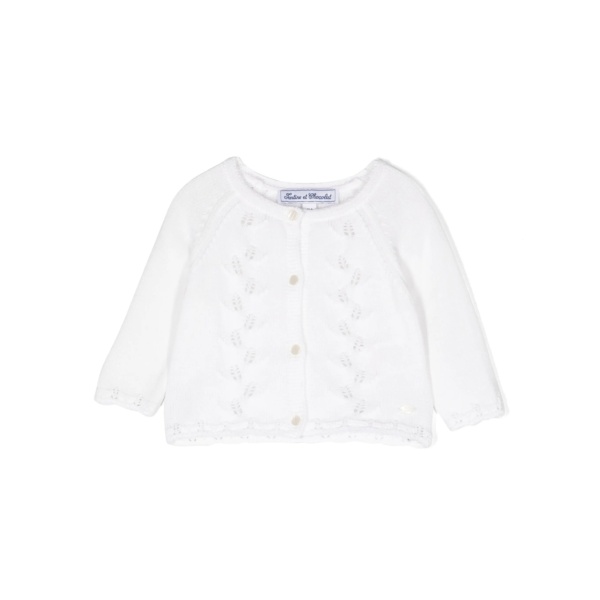 pointelle-knit cotton cardigan