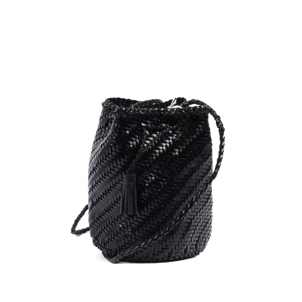 Pompom Double Jump leather bucket bag