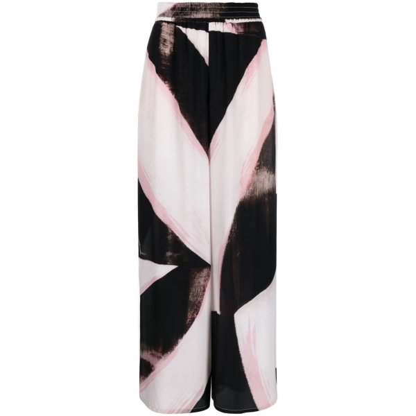 printed high-waist trousers