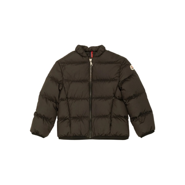 quilted logo-patch jacket