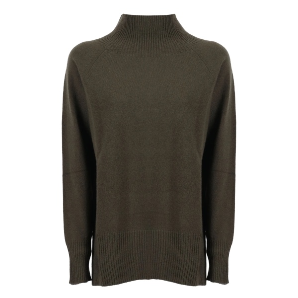 raglan-sleeve funnel-neck sweater