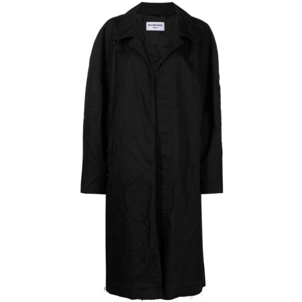 raw-edge trench coat
