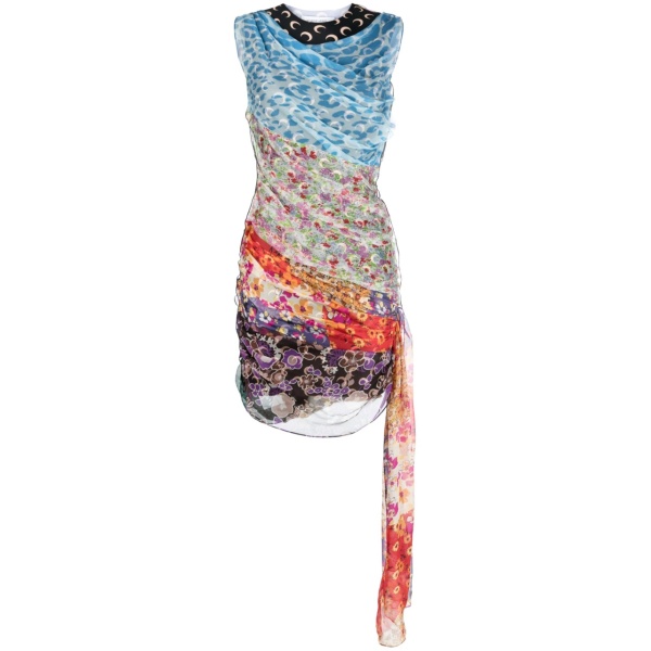 Regenerated Scarves silk minidress