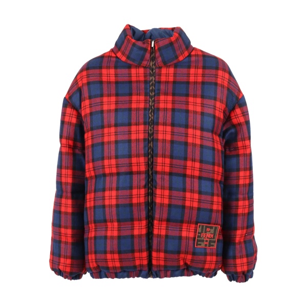 reversible tartan-plaid puffer jacket