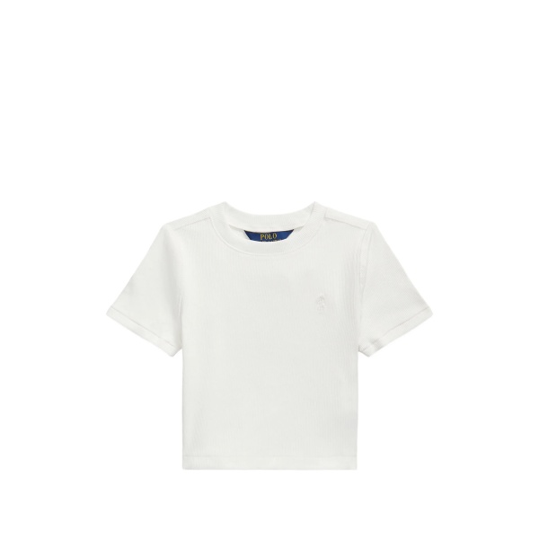 ribbed embroidered boxy T-shirt