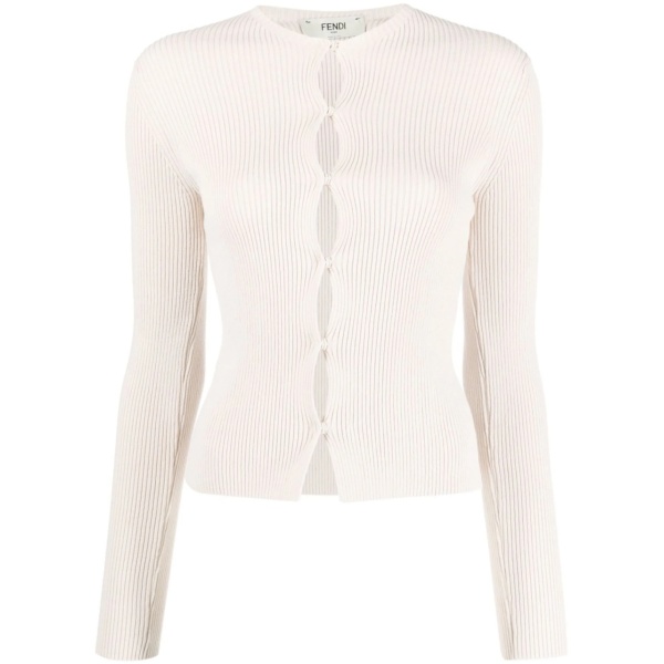 ribbed-knit cotton-blend cardigan