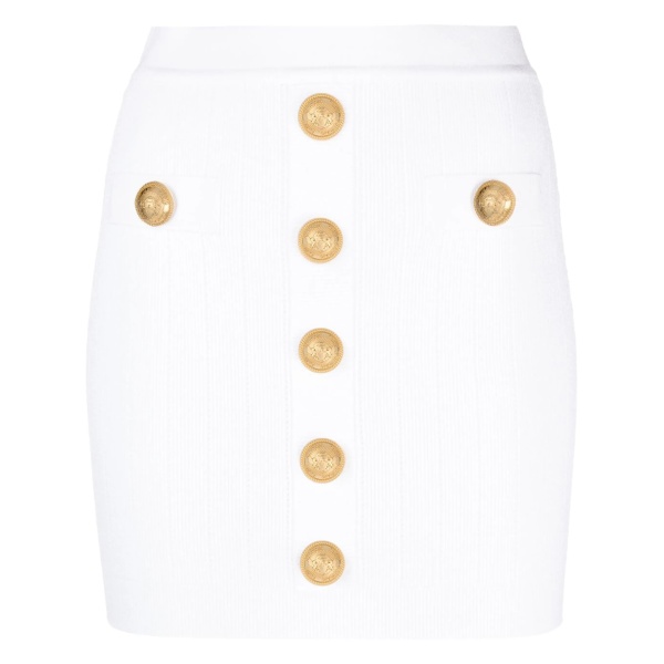 ribbed-knit mini skirt