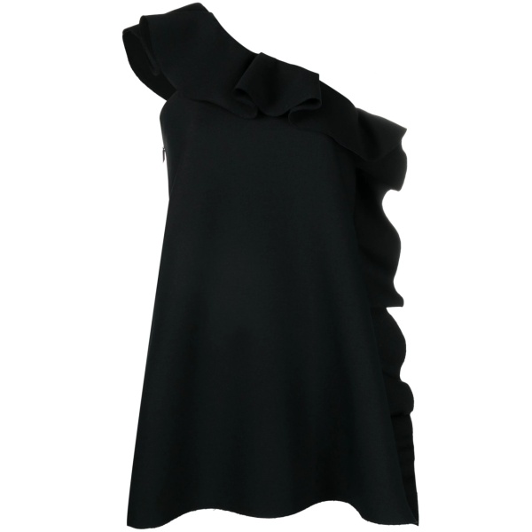 ruffle-trim asymmetric minidress