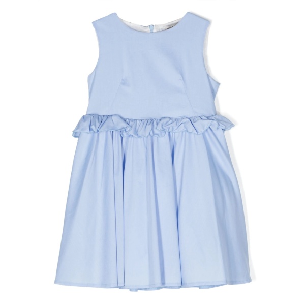 ruffle-trim pleated dress