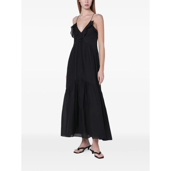 ruffled-detail V-neck maxi dress