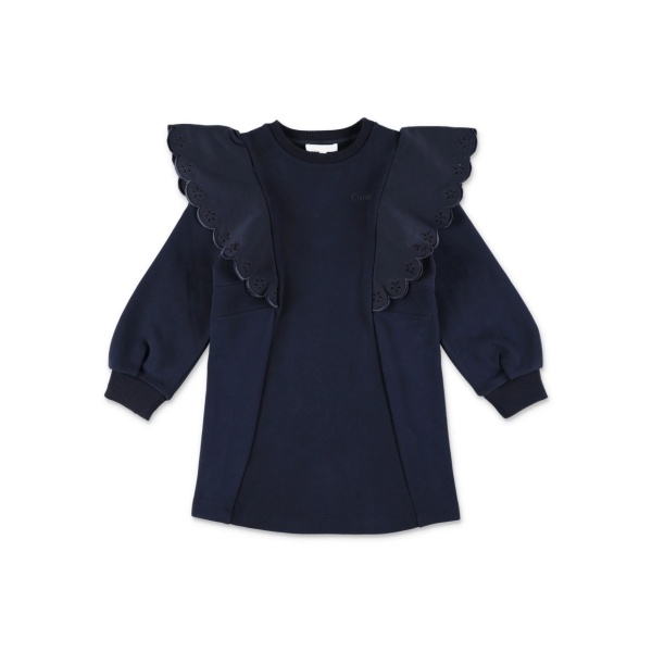 ruffled detailing sweatshirt-dress