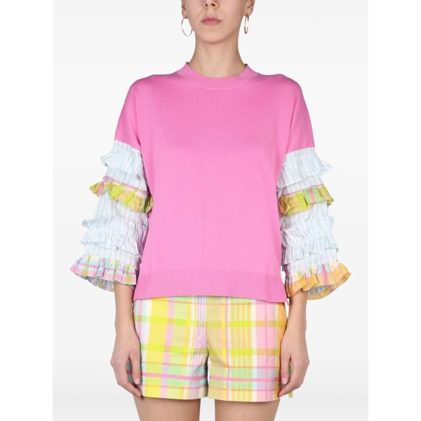 ruffled-sleeve sweater