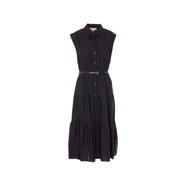 shirt-collar midi dress
