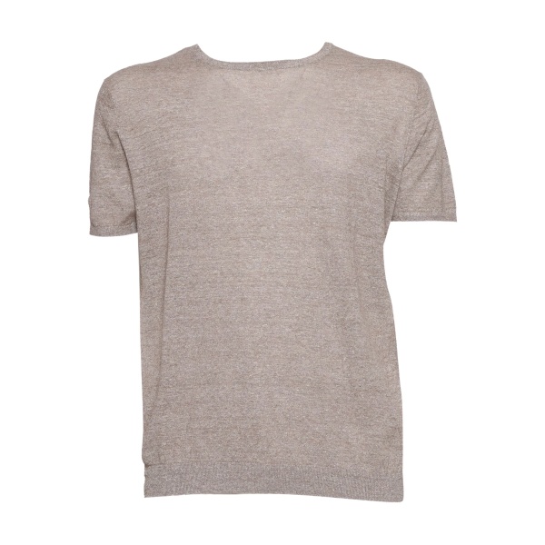short-sleeved linen-cotton blend T-shirt