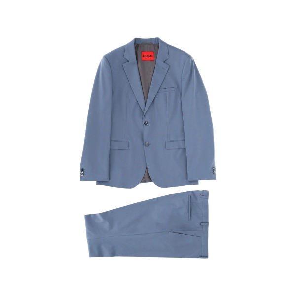 single-breasted slim-fit two-piece wool suit