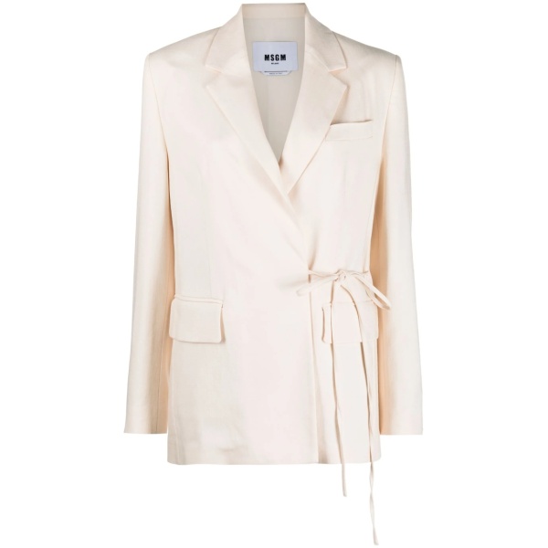 single-breasted tie-fastening blazer