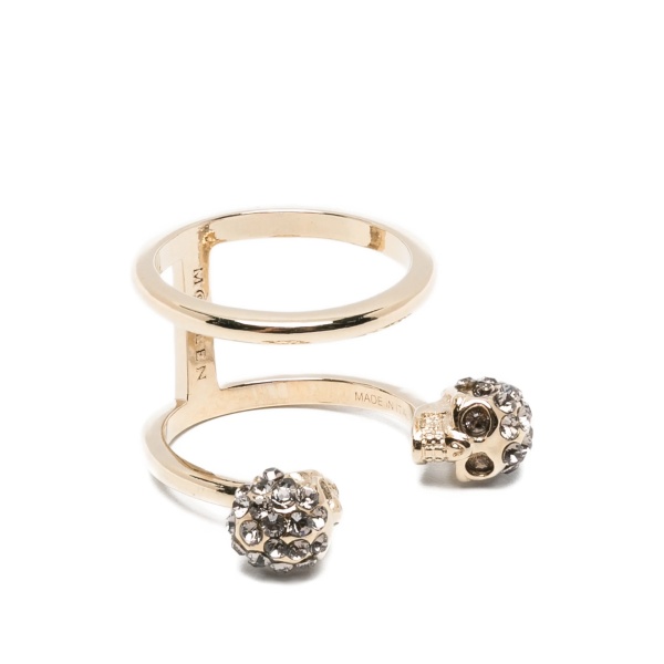 skull-motif double ring