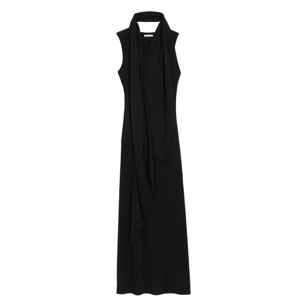 sleeveless lavaliere maxi dress