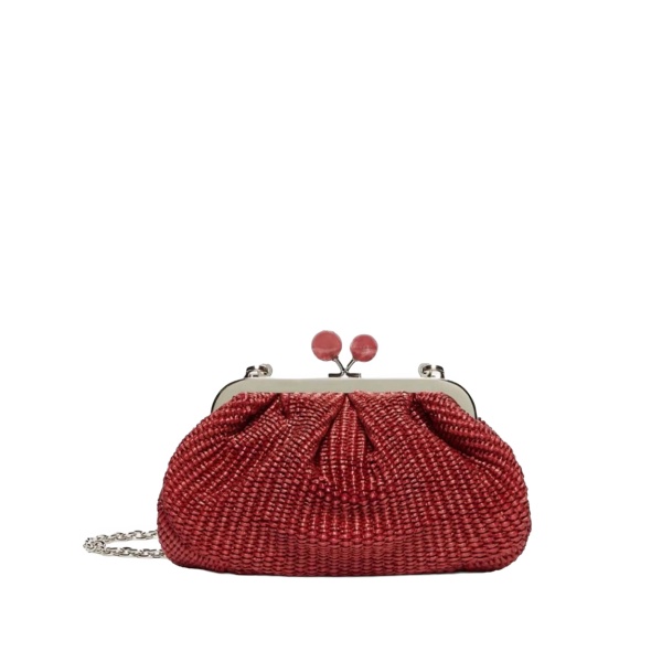 small Pasticcino woven raffia-effect sphere tote bag