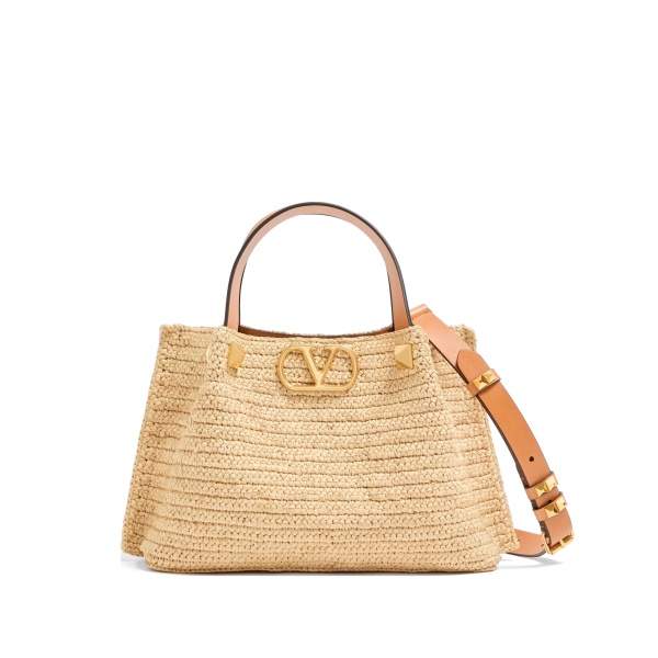 small raffia shopping bag